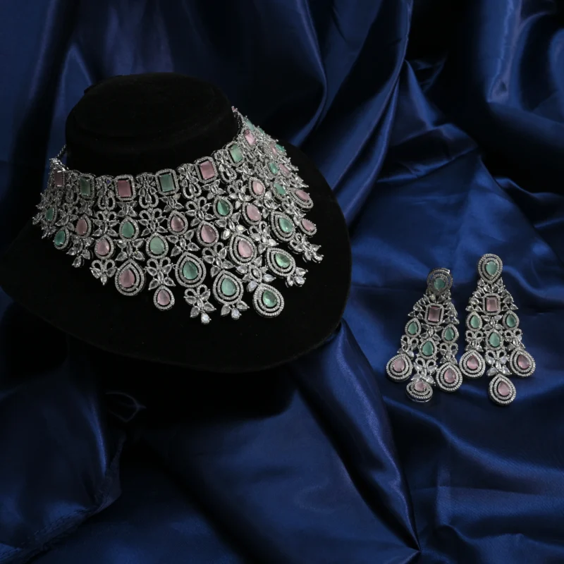 Regal Bloom Multicolor Choker Necklace