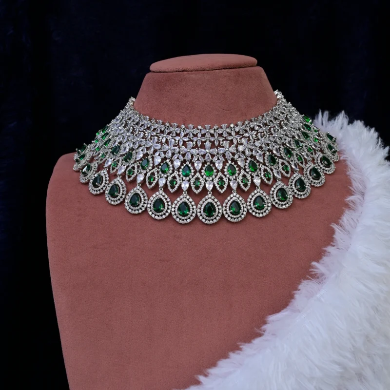 Cubic Zirconia Bridal Choker Set - Image 7