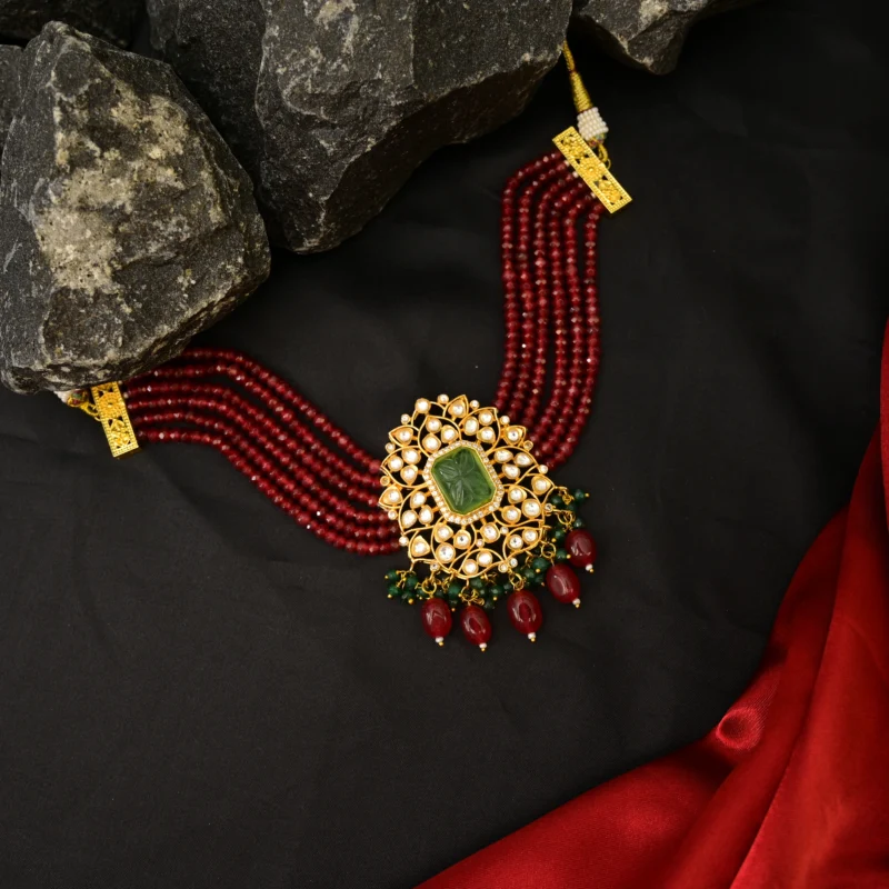 Majestic Emerald Bloom Choker - Image 6