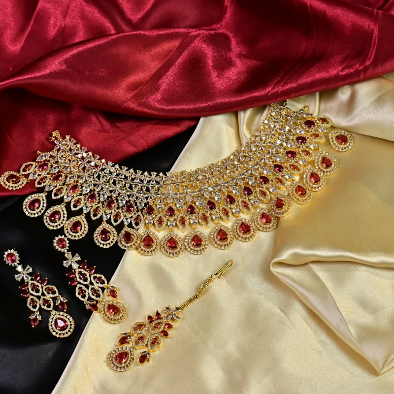 Cubic Zirconia Bridal Choker Set