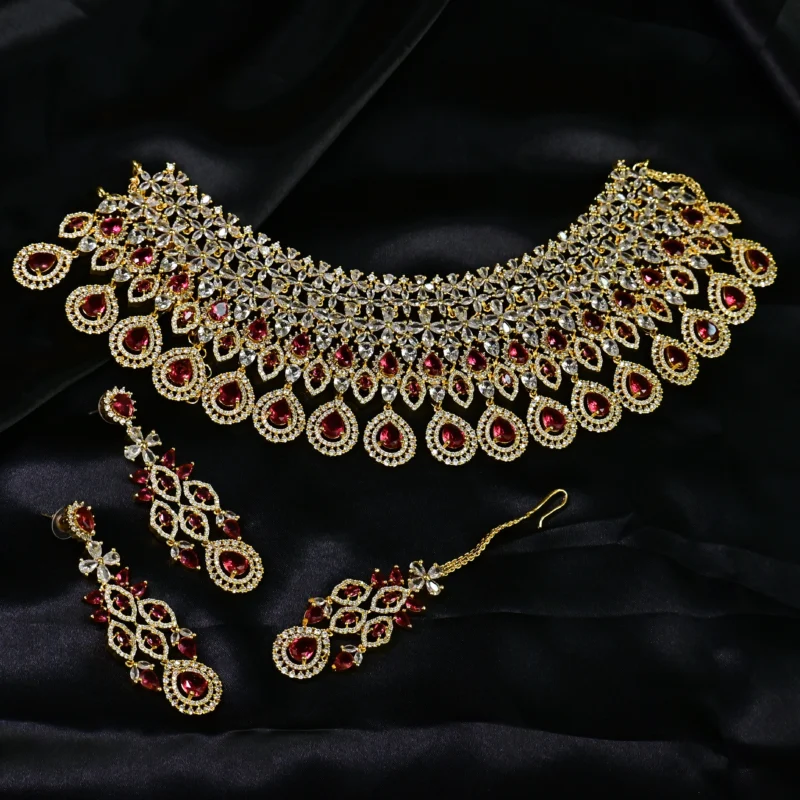 Cubic Zirconia Bridal Choker Set - Image 2