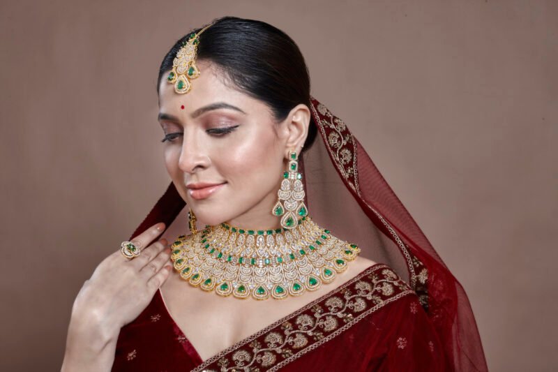 Regal Emerald & Diamond Choker Set - Image 2