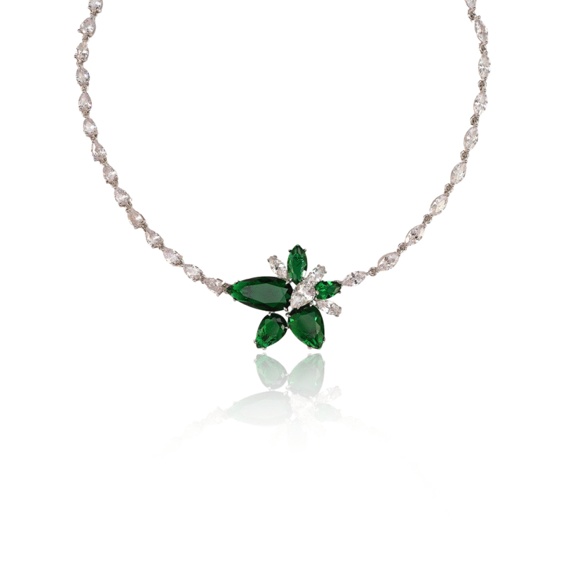 Emerald Bloom Crystal Necklace - Image 6