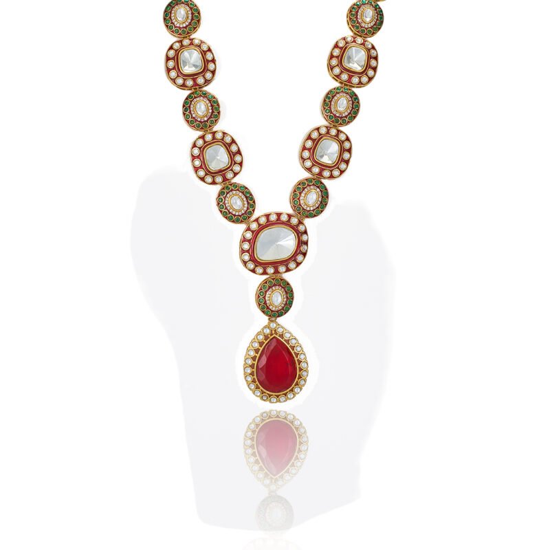 Kundan and Ruby Multi-Stone Necklace - Image 5