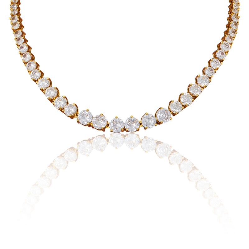 The Classic Gold Diamond Tennis Necklace - Image 6