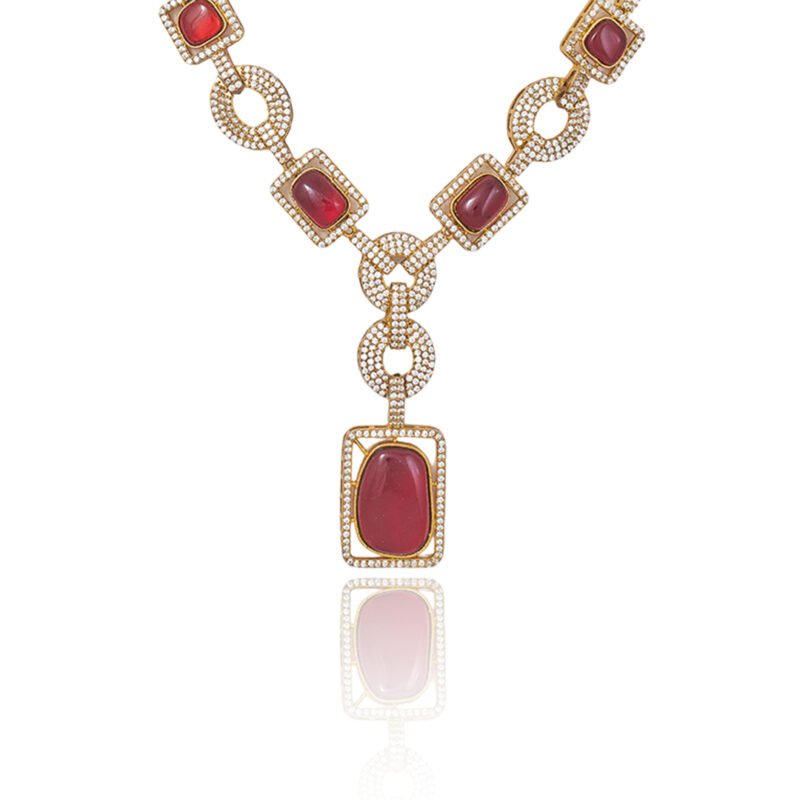 The Ruby and Diamond Geometric Necklace - Image 8