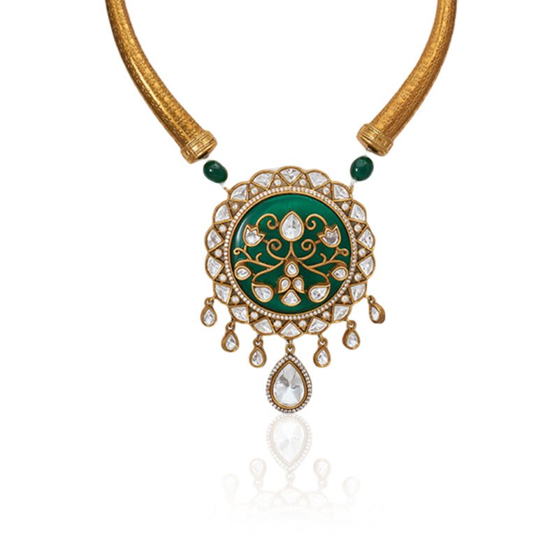 Emerald Mandala Hasli Necklace - Image 6