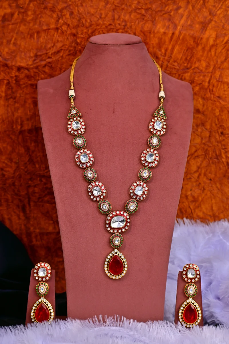Kundan and Ruby Multi-Stone Necklace