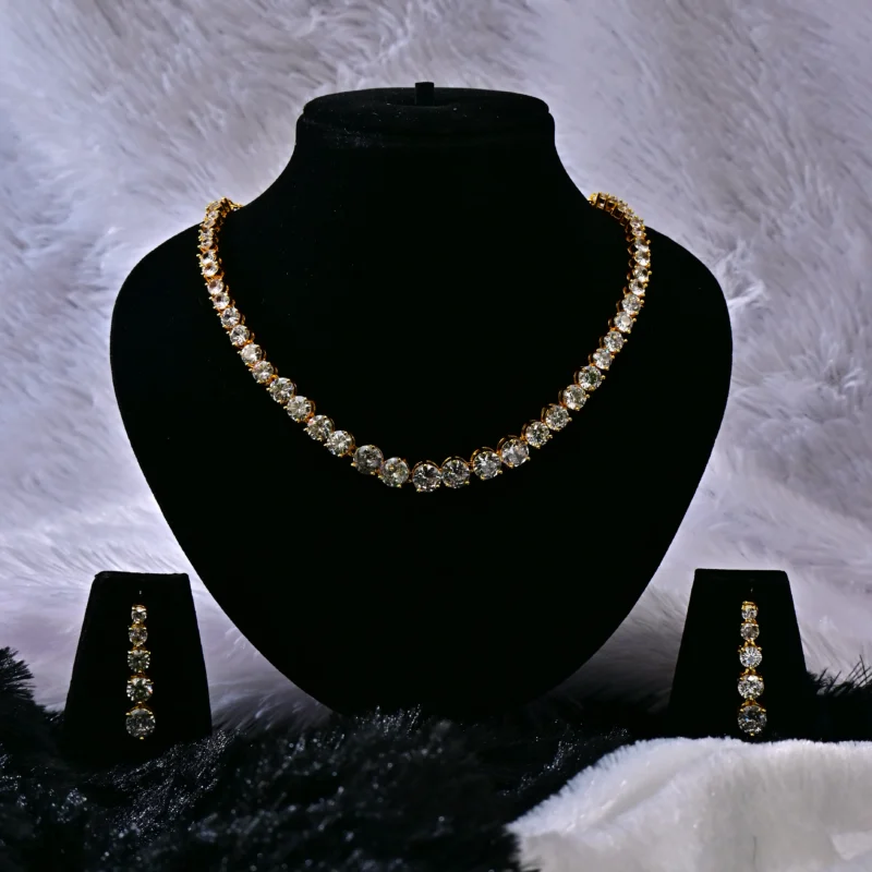 The Classic Gold Diamond Tennis Necklace