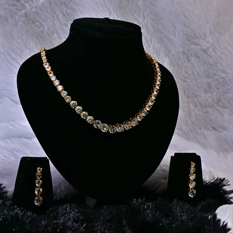 The Classic Gold Diamond Tennis Necklace - Image 2