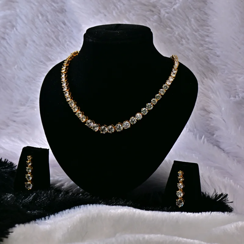 The Classic Gold Diamond Tennis Necklace - Image 3