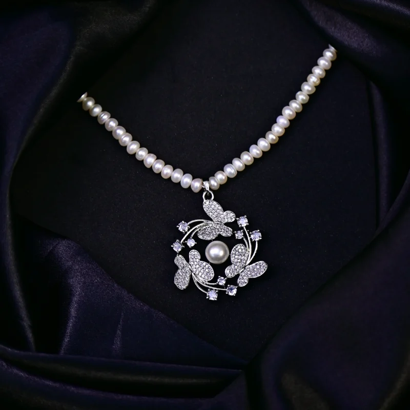 The Blossom Pearl and Diamond Necklace - Image 9