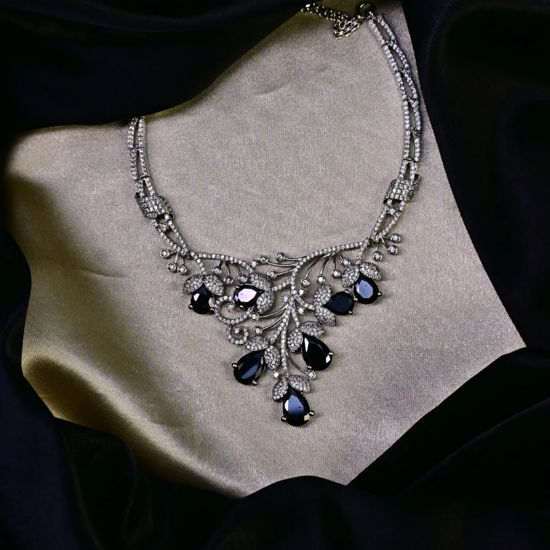 Silvermerc Onyx Bloom Necklace Set - Image 3