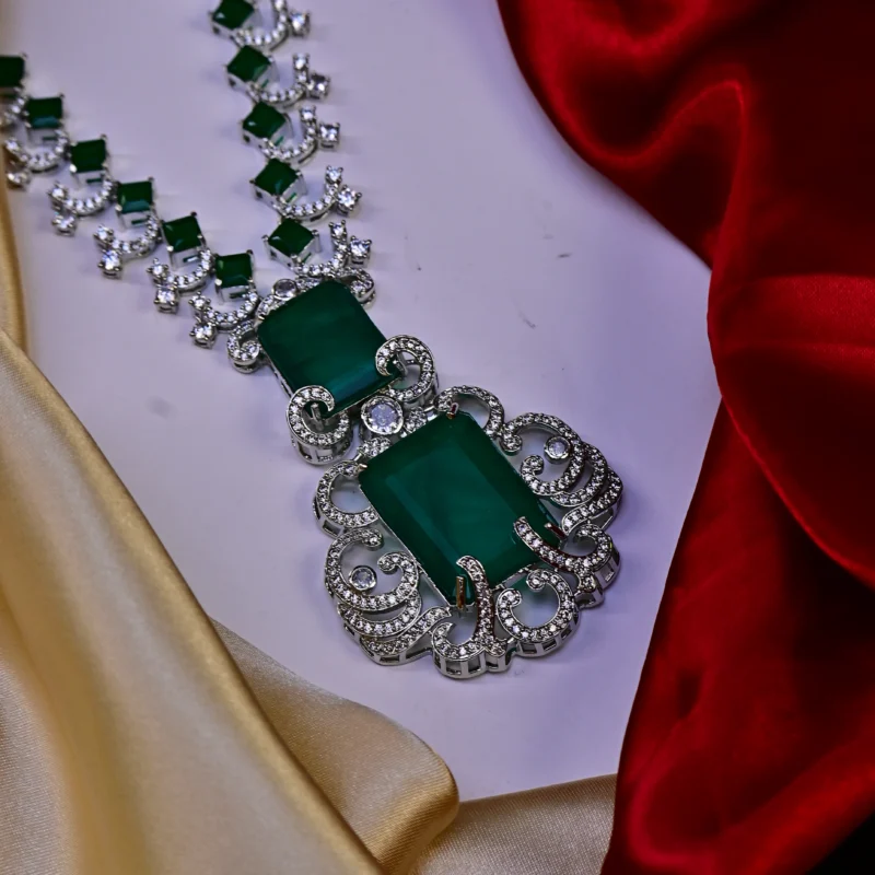 Emerald and Diamond Statement Necklace - Image 6