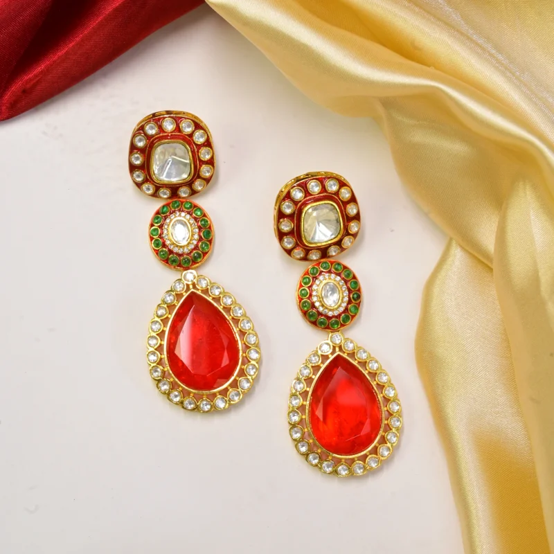 Kundan and Ruby Multi-Stone Necklace - Image 4