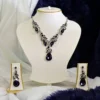 Amethyst and Ruby Floral Cascade Necklace