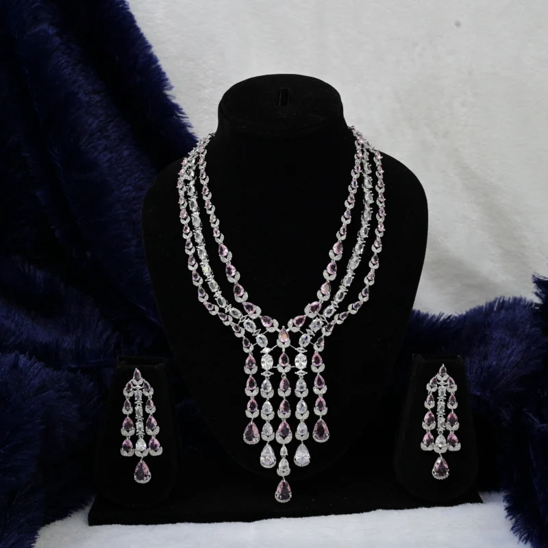 Lavender Diamond Drop Necklace