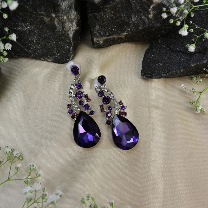 Amethyst and Ruby Floral Cascade Necklace - Image 3