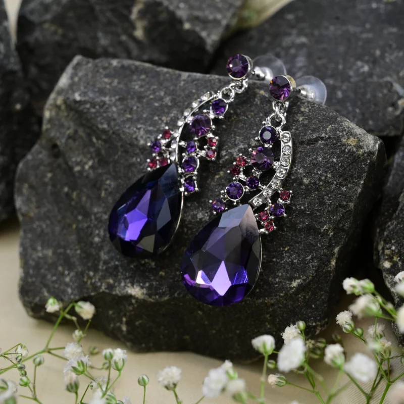 Amethyst and Ruby Floral Cascade Necklace - Image 5