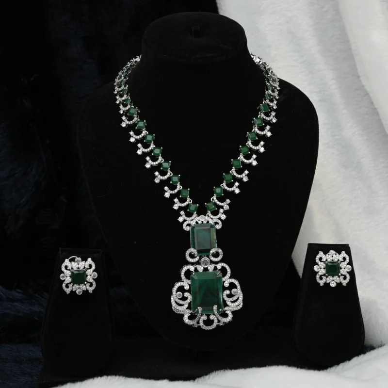 Emerald and Diamond Statement Necklace