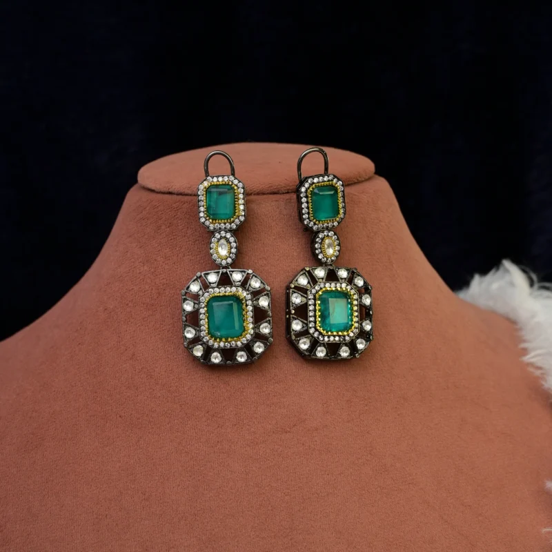 Emerald and Diamond Double-Strand Necklace - Image 4