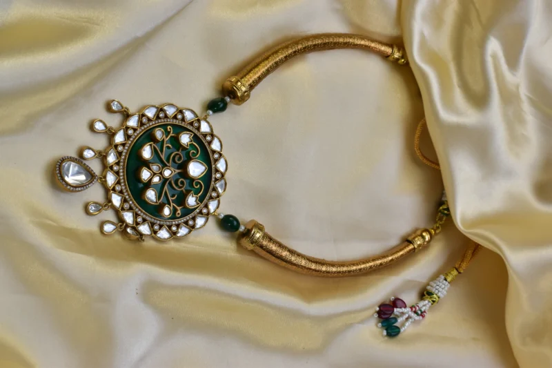 Emerald Mandala Hasli Necklace - Image 2