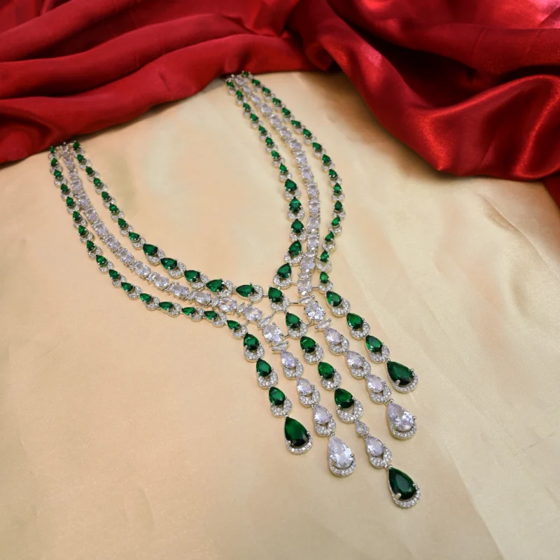 Lavender Diamond Drop Necklace - Image 13