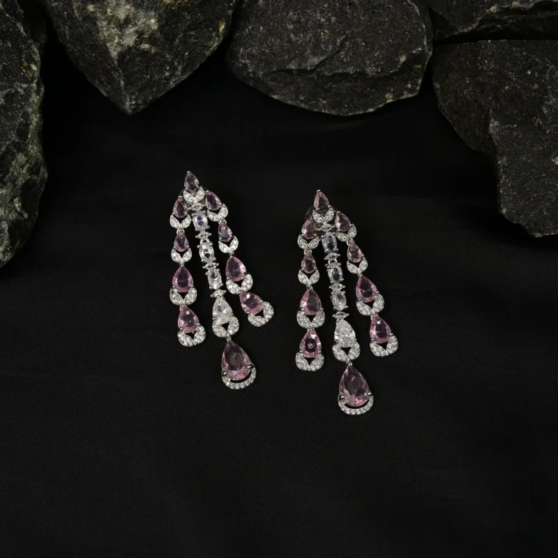 Lavender Diamond Drop Necklace - Image 5