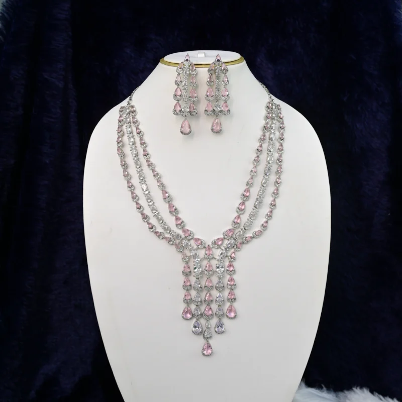 Lavender Diamond Drop Necklace - Image 2
