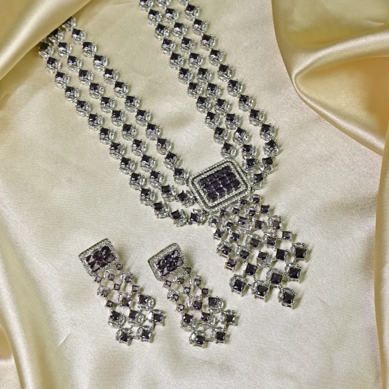 Amethyst and Diamond Chandelier Necklace - Image 2