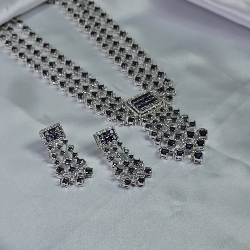 Amethyst and Diamond Chandelier Necklace - Image 4