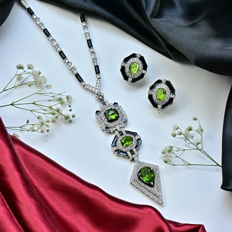 The Peridot and Diamond Elegance Necklace