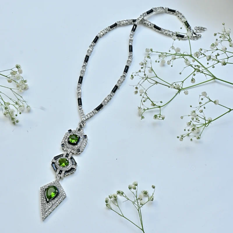 The Peridot and Diamond Elegance Necklace - Image 3