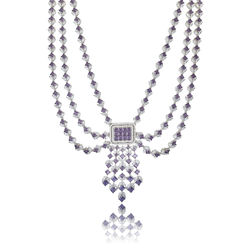 Amethyst and Diamond Chandelier Necklace - Image 5