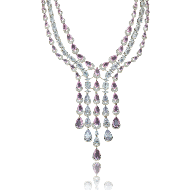Lavender Diamond Drop Necklace - Image 7