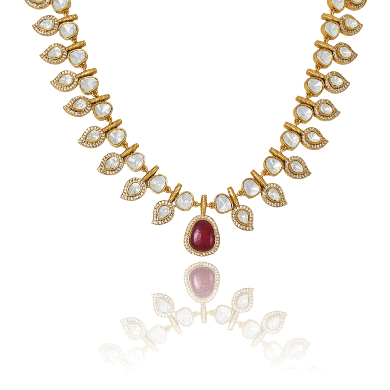 The Ruby and Pearl Teardrop Necklace - Image 7