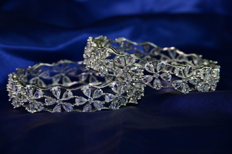 Crystal Petal Elegance Bangles
