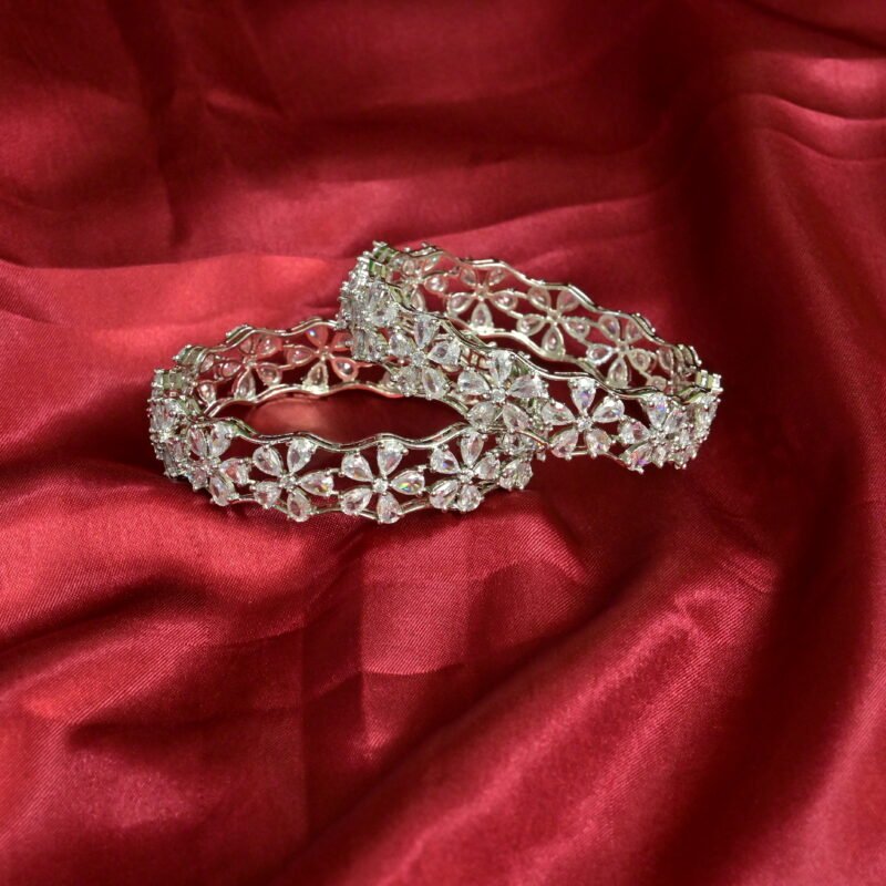 Crystal Petal Elegance Bangles - Image 5