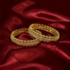 Gold Plated Zirconia Leaf Bangles
