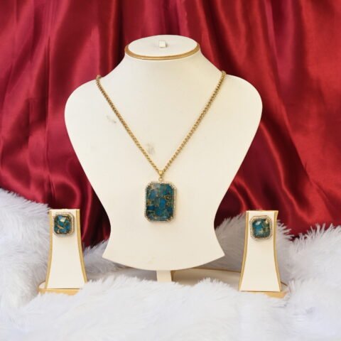 Ocean Marble Elegance Pendant Set