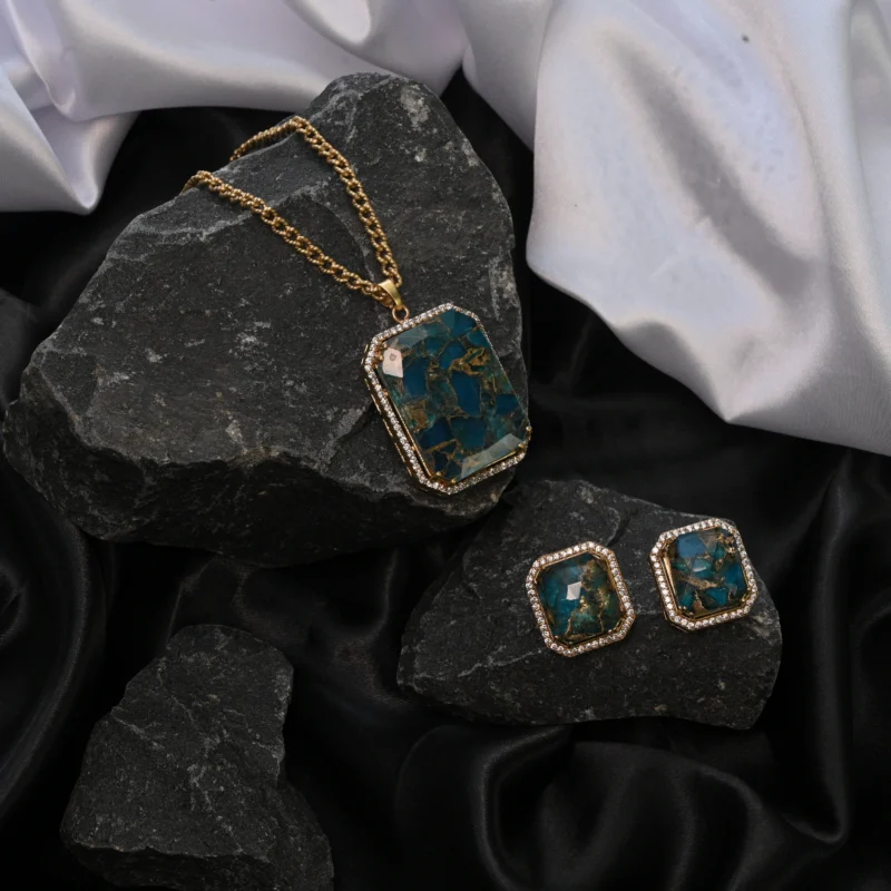 Ocean Marble Elegance Pendant Set - Image 5