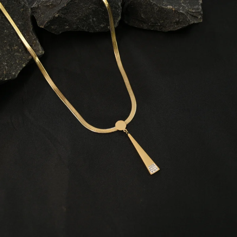 Elegant Gold-Tone Drop Pendant Necklace - Image 3