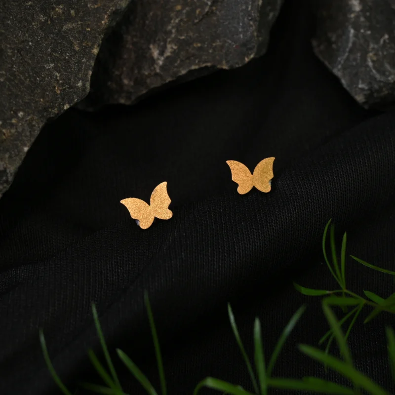 Golden Butterfly Charm Necklace Set - Image 3