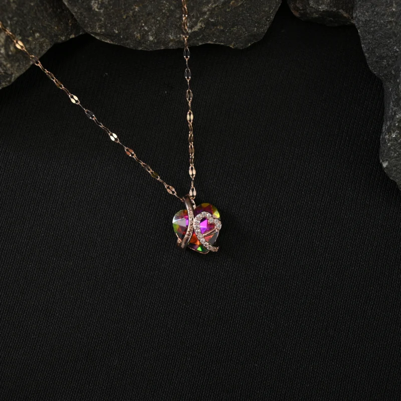 Radiant Heart Crystal Pendant Necklace