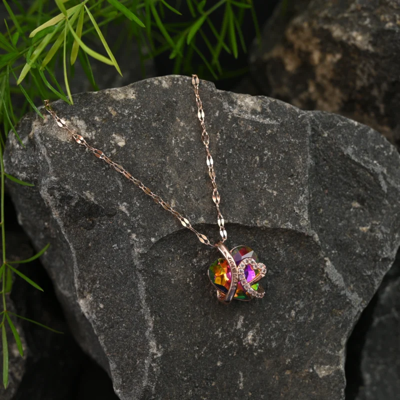 Radiant Heart Crystal Pendant Necklace - Image 2