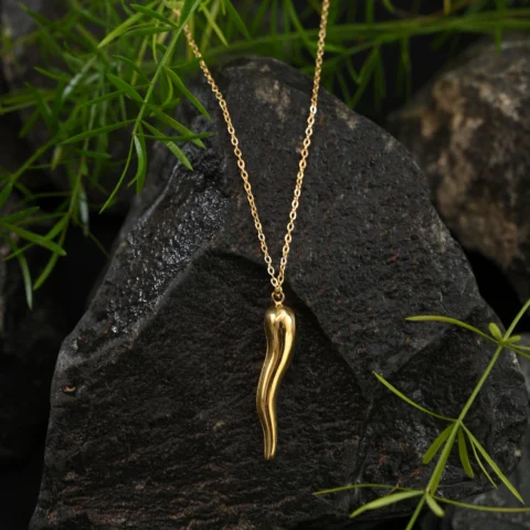 Molten Drop Rose Gold Pendant Necklace