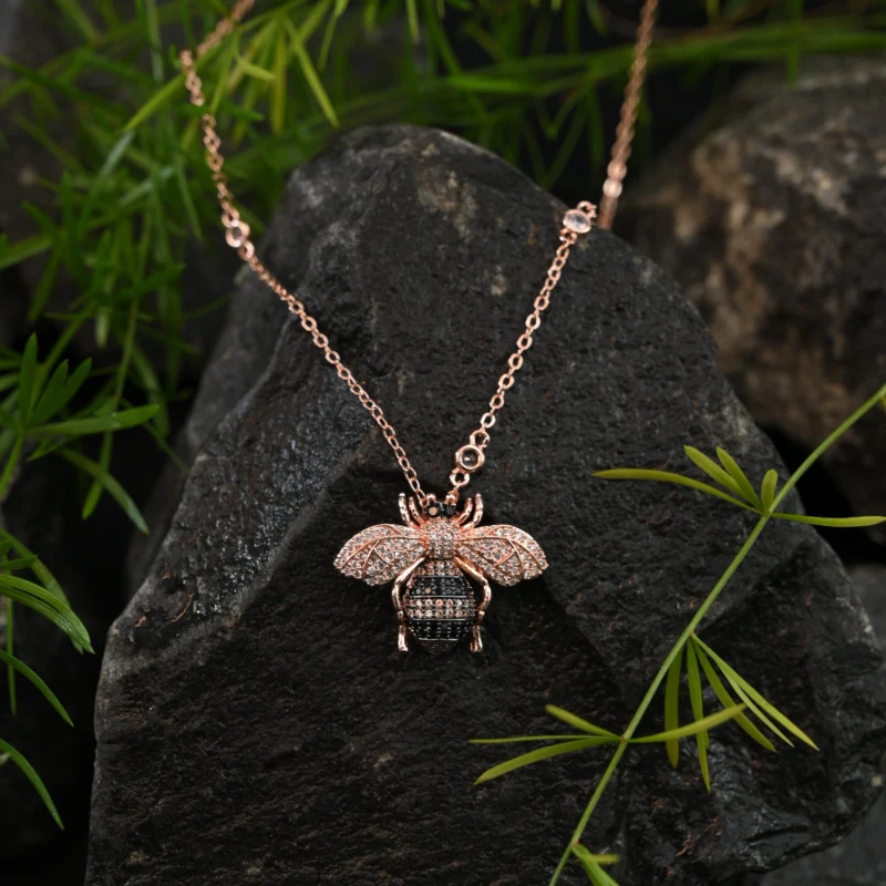 Sparkling Bee Charm Necklace