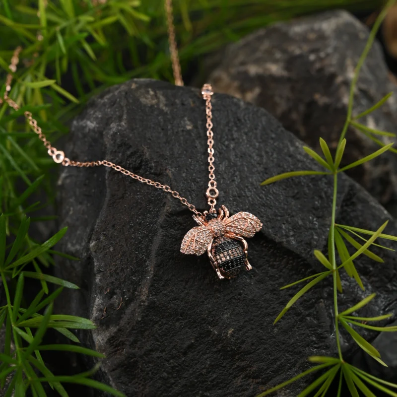 Sparkling Bee Charm Necklace - Image 2