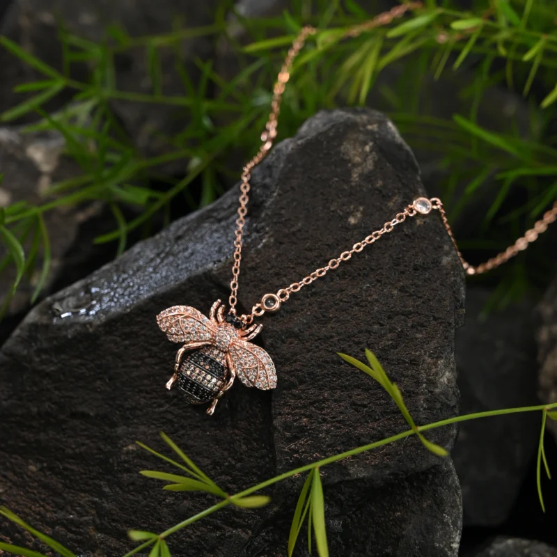 Sparkling Bee Charm Necklace - Image 3