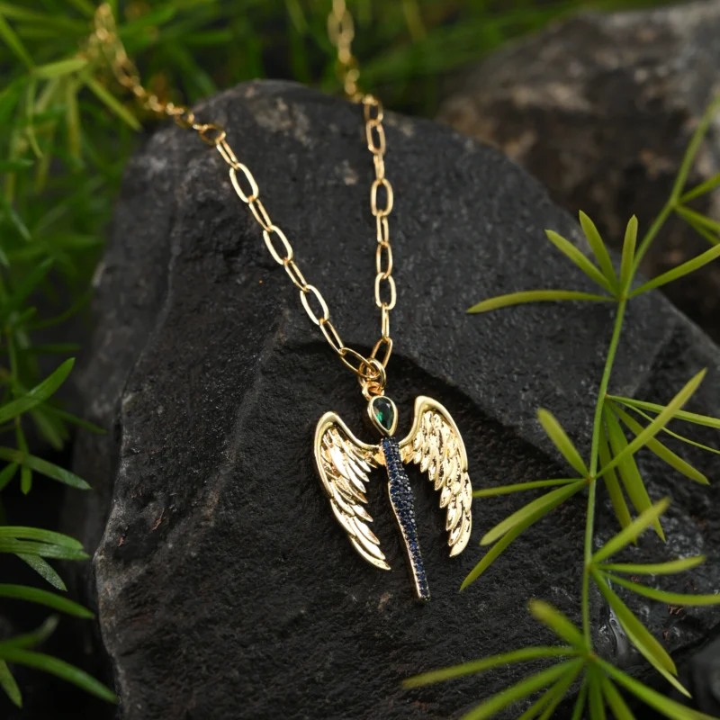 Celestial Winged Angel Pendant Necklace - Image 3